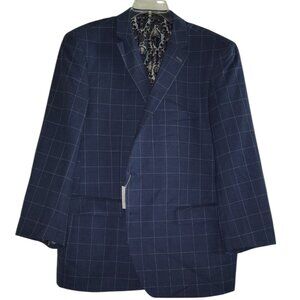 Indochino. Men's Navy Blue Plaid Dress Blazer